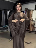 Plataz 2024 New Round-Neck Long-Sleeved Dress Bat Sleeve With Waist-Hanging-Sense-Sensed-Sense-Sensed Set