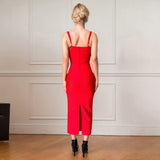 Plataz Sexy V-Neck Nail Beaded Diamond Sling Banding Dress Dress For The Party Party
