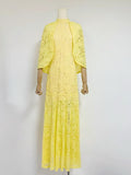 Plataz Ladies 2025 Spring Party Collar Shawl Stylish Elegant Yellow Lace Dress Dress Dress Dress Dress