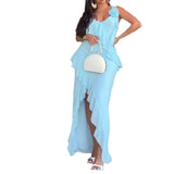 Plataz 2024 Lace Dress Body Sling With Irregular Opening Long Dress Girl