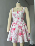 Plataz Body-Repair Party Dress With A Word-Letters To Receive Waist Sling Skirt Broken Roses