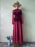 Plataz Spring New Diamond-Laying Splicing Designer Design Feeling Waist Thin Dress Dress Dress Dress Dress Dress Woman