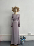 Plataz 2024 New Body-Claming Diamond-Tieed With Long-Sleeved And Tiding Dress Dress Woman