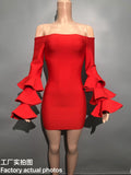 Plataz Winter Horn Sleeves Shoulder Dress Elegant Famous Man With High-End Sense Of Bodysuit