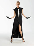 Plataz Street Style Shirt Dress 2025 Spring New Collar Heavy Industry Tie With Body-In-Body Temperament Dress Dress Woman