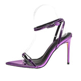 Plataz French High Heel Sandals Women Hot High Heel Elegant Charming Purple Fashion High High Quality Shoes