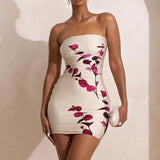 Plataz Sexy Breast Skirt Party Slimmed Print Thin Babes Hip Dress Dress DJPT