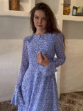 Plataz White-Wave Dot Splicing Lotus Leaf Sleeve Doll Collar Sweet Long Sleeve Thin Small Dress