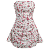 Plataz Bosom Crumm Flower Body Dew Back Dress Casual Holiday Style Sexy Hot Girl Short Dress Girl DJPT