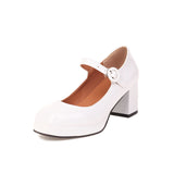 Plataz Large Women's Shoes New Single Shoes Work Shoes Mary Jane Thick Heel High Heels High Quality Shoes