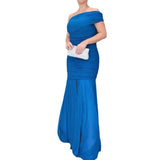 Plataz 2024 Slanted Shoulder-To-Shoulder Dress Slim Slim Spliced Fishtail Dress