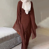 Plataz Fashion Comfortable And Loose Solid Color Temperament Bat Sleeve Dress In Autumn