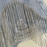 Plataz Hot Fashion Lady Shorts Hole Tuxed Chain Sexy Denim Shorts Female DJPT
