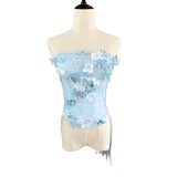 Plataz Flower Tector Blouse With Fishtail Half Skirt 2024 New Temperament Birthday Party Set