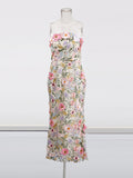 Plataz Flower-Screate High-Level Embroidered Flower Braped Fishtail Dress 2025 New Female Summer Dress