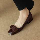 Plataz Size Shoes Bows Light Mouth Single Shoes Women's Head Low Heels 2024 Spring New Women's Shoes High Quality Shoes