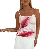 Plataz Women's Spring And Summer New Impact Color Printing Slings Slings Short-Sleeved Vest DJPT