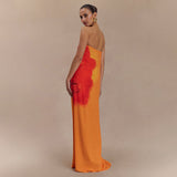 Plataz Women's Floral Print Braved Sleeveless Loose Dress Ultra-Long Dress DJPT