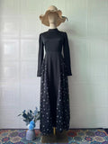 Plataz 2025 Temperament Long-Sleeved Design Round Collar Small Broken Floral Dress Dress Dress Woman
