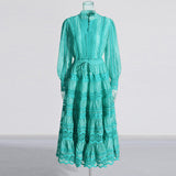 Plataz Court Retro Style 2025 Summer New Round-Neck Lantern Sleeve Shirt Plaster With Half-Dress Suit Woman