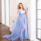 Plataz Mesh Pregnant Women Take Pictures Of The Long Dress Medium Long Draw And Drag Skirt 1204 Maternity