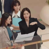 Plataz 2025 Black Small Suit Collar Lady Workplace Coat