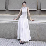 Plataz 2025 Round-Necked Long-Sleeved Umbrella Dress Inside Lace Dress