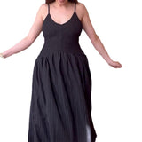 Plataz Women's Summer V-Neck Suspension Suspension Suspension Sumley Sumley High Waist Temperament Dress