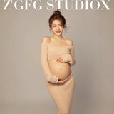 Plataz New Film Studio Pregnant Women's Clothing Big Belly Knitting Set Sexy Home Style Photography Art Photos At Home Maternity