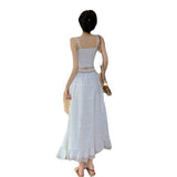 Plataz Sling Dress 2024 Summer New High-Rise Thin Holiday Dress Two-Set