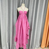 Plataz Fashion Lotus Leaf Side Bra Dress 2024 New Loose Temperament Casual Holiday Dress