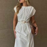 Plataz Retro Minimalist And Elegant Collar Solid Dress In Autumn 2024