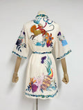 Plataz Niche 2025 New Collar Short Sleeves Printed With Thin Dress Woman