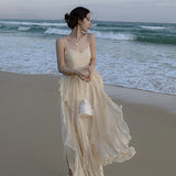 Plataz Dress Fairy Dress Long Summer Seaside Photo Clothes Holiday Super Fairy Haid With Sweet Sling Dress