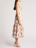 Plataz French Temperament Elegant Floral Prints Sling Dress In Summer 2024