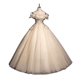Plataz Temperament Champagne-Colored Shoulder-To-Night Dress Vocal Art Au Exams Canon Skirts Adult Dress Annual Conference Host