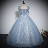 Plataz Blue Evening Dress 2025 Summer New Stage Piano Performance Solo Student Vocal Art Dress Presided