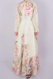Plataz Early Autumn Australian Design Elegant Fresh Floral Shirt Top + High Waist Half-Dress Suit