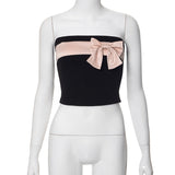 Plataz New Women's Clothing Bumps With Umbils Bows And Bottom Tops DJPT