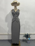 Plataz Summer Dress With A Set Of Solid Color Simple Loose Light Sleeveless Skirt Two Sets