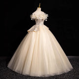 Plataz Temperament Champagne-Colored Shoulder-To-Night Dress Vocal Art Au Exams Canon Skirts Adult Dress Annual Conference Host