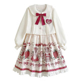 Plataz Design Winter Gift Sling Skirt Elegant Temperament Lolita College Style Two-Piece Set 6320