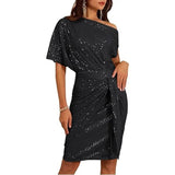 Plataz Women's New Sexy Folds Flash Fashion Trend Dress HZ0628