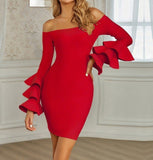 Plataz Winter Horn Sleeves Shoulder Dress Elegant Famous Man With High-End Sense Of Bodysuit