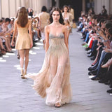 Plataz Design Heavy Industry Nails Pressed Folding Sling Dress In The Summer Of 2024 Beautiful Waist Thin Holiday Dress