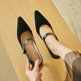 Plataz Large-Size Shoes Small Fragrant High-Heeled Shoes Women's Light Mouth Single Shoes Spring New Women's Shoes Korean Version Of The Pointed Mary Jane Shoes High Quality Shoes