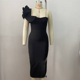 Plataz Summer 2025 Sexy One-Shoulder Banded Skirt With Lotus Leaf-Side Temperament Party Dress