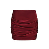 Plataz Set Club Shop Sexy Hanging Neck Collar With Short Top + Folded Pocket Hip Skirt Skirt