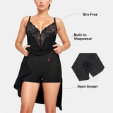 Plataz Sling Lace Dress Black Dress With Built-In Body Shaping HZ0628