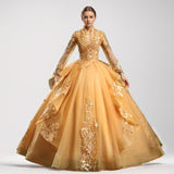 Plataz Performance Suit V-Neck 2025 New Color Yarn Vocal Art Canopy Skirt Host Dress Woman Retro